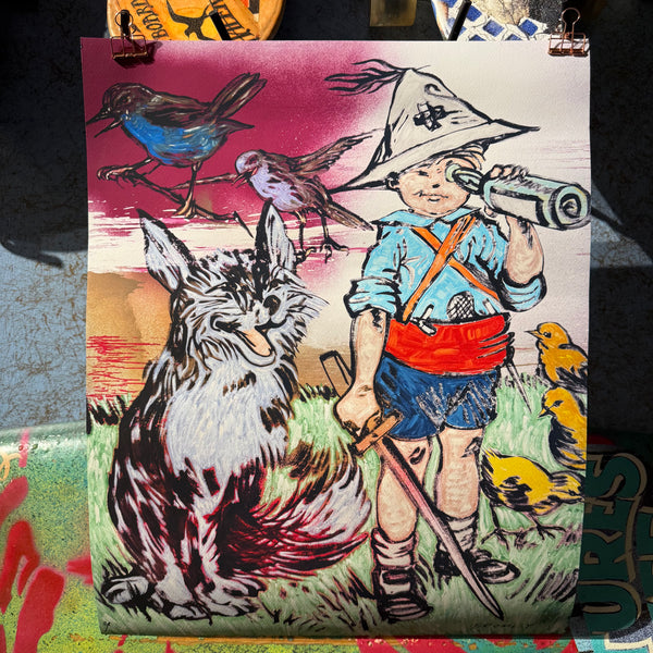 3. PRE-ORDER 'Searching For Adventure with Mr Wolf' David Bromley. High pigment print. Edition of 60.