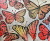 'Sunset Butterflies II' David Bromley. Acrylic on canvas with silver leaf gilding. 120 x 150cm