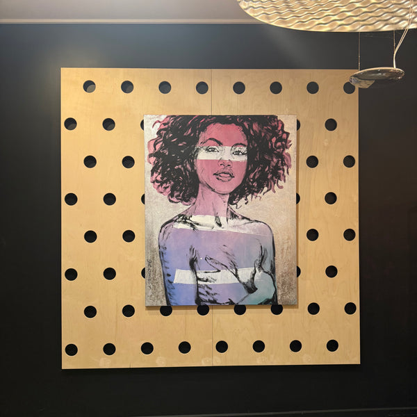 ‘Milan’ David Bromley, Acrylic on cavas with silver gilding, 150cm x 120cm