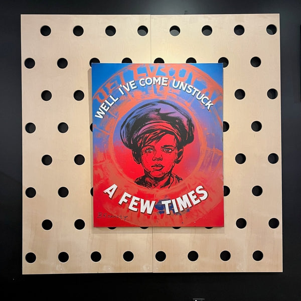 'Ive Come Unstuck', David Bromley, Acrylic on Canvas, 150cm x 120cm.