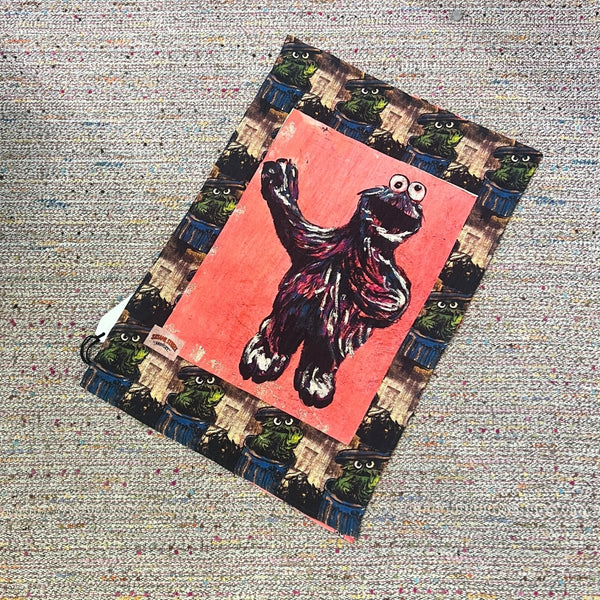 'COOKIE MONSTER' LINEN TEA TOWEL BY DAVID BROMLEY