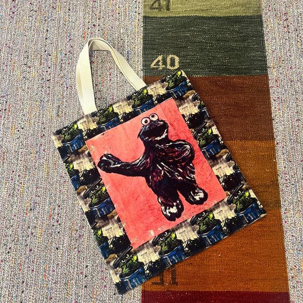 'COOKIE MONSTER' VELVET TOTE BY DAVID BROMLEY