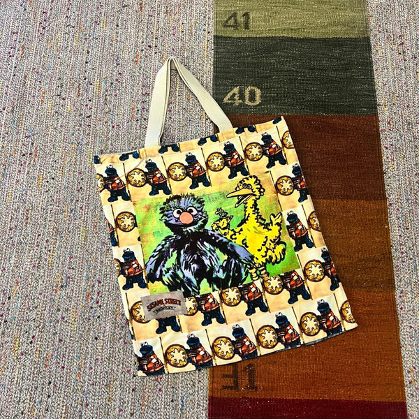 'GROVER & BIG BIRD' VELVET TOTE BY DAVID BROMLEY