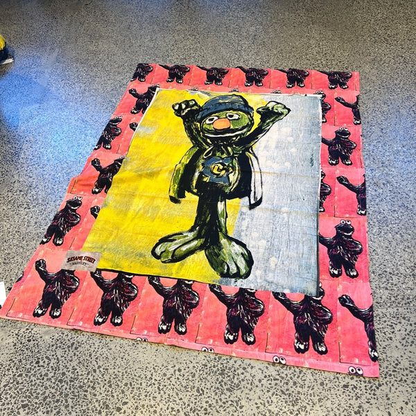 'SUPER GROVER' VELVET THROW BY DAVID BROMLEY