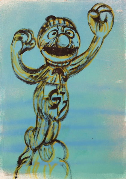 9. 'Super Grover' Sesame Street x Bromley, Acrylic on handmade paper, 93 x 70cm