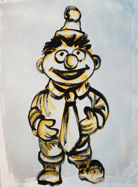 20. 'Ernie' Sesame Street x Bromley, Acrylic on handmade paper, 93 x 70cm