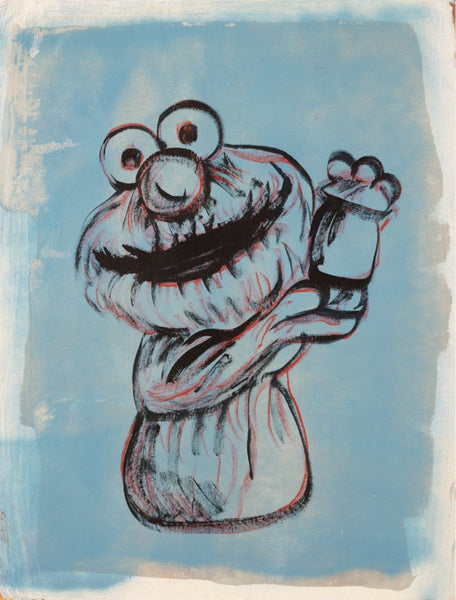 23. 'Elmo' Sesame Street x Bromley, Acrylic on handmade paper, 93 x 70cm