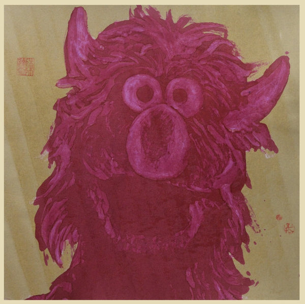 'Two Headed Monster II' Datsun Tran. Alcohol ink and gouache on mulberry paper. 69 x 69cm