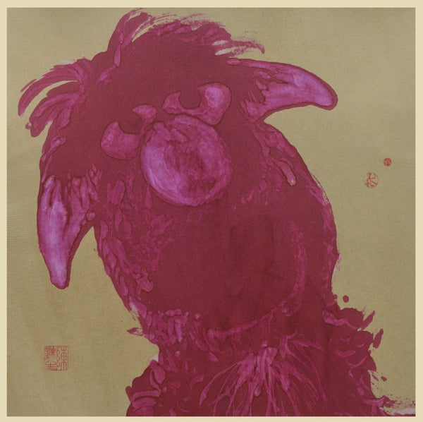 'Two Headed Monster I' Datsun Tran. Alcohol ink and gouache on mulberry paper. 69 x 69cm