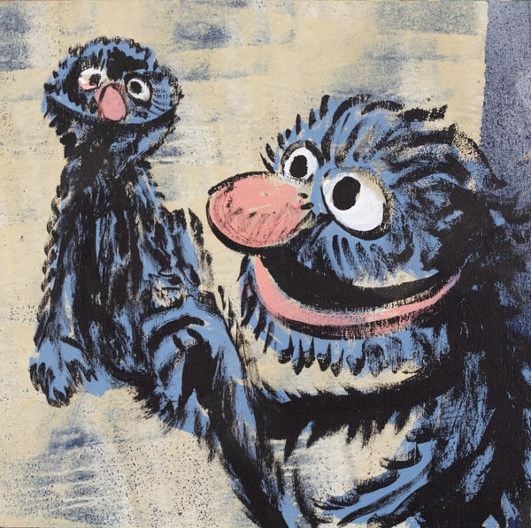 87. 'Grover and Grover' Sesame Street x Bromley, Acrylic on timber in hand made frame. 78.5 x 78.5cm