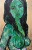 'Mallory' David Bromley. Acrylic on canvas with gold leaf gilding. 90cm x 60cm