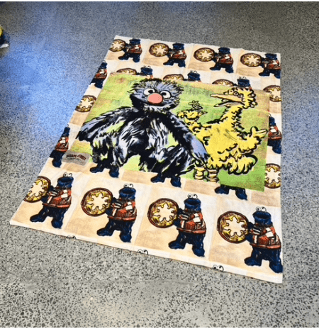 'GROVER & BIG BIRD' VELVET THROW BY DAVID BROMLEY