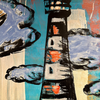 'Boy & The Lighthouse' David Bromley. Acrylic on canvas. 90 x 120cm