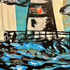 'Boy & The Lighthouse' David Bromley. Acrylic on canvas. 90 x 120cm