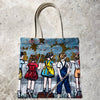 'Over The Fence With Blooms' Mini Cotton Canvas Tote by Bromley Studio