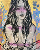 'Zippora Amongst Blooms I' David Bromley. Acrylic on canvas with gold leaf gilding. 150 x 120cm