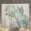 'Big Cat, Little Cat' David Bromley. Oil on linen. 53 x 45cm