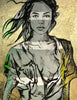 'Jade' David Bromley. Acrylic on canvas with gold leaf gilding.  146 x 114cm
