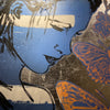 ‘Romy with Butterflies’ David Bromley. Acrylic on canvas with silver metal leaf gilding. 180 x 150cm