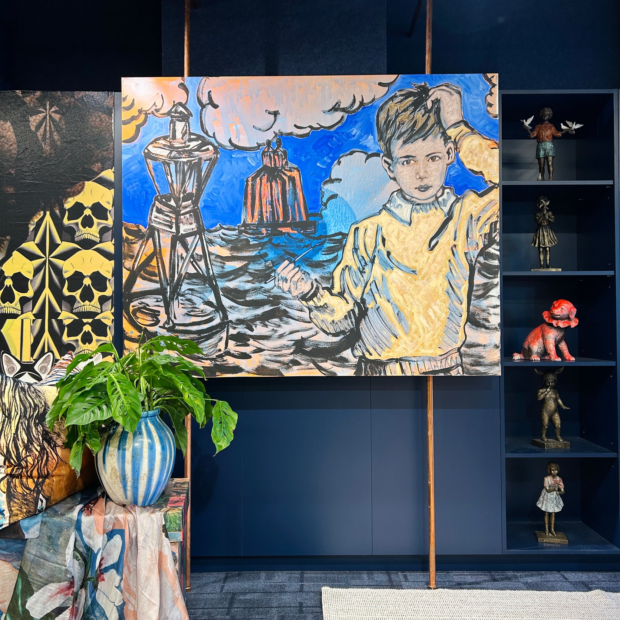 'The Young Artist' David Bromley. Acrylic on canvas. 120 x 150cm