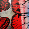 'Sunset Butterflies' David Bromley. Acrylic on canvas with silver leaf gilding. 120 x 150 cm