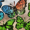 'Fluro Butterflies' David Bromley. Acrylic on canvas with silver leaf gilding. 90cm x 120cm.
