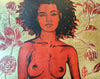 'Milan' David Bromley. Acrylic on canvas with gold leaf gilding. 120cm x 150cm.