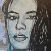 'Mel' David Bromley. acrylic and silver leaf on canvas,180 x 150cm.
