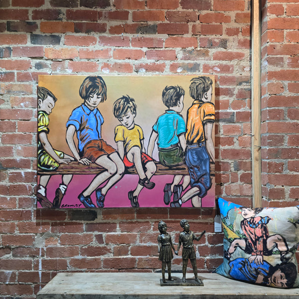 'On the fence' David Bromley, Acrylic on canvas, 90cm x 120cm,