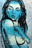'Ally' David Bromley. Acrylic on canvas with silver leaf gilding. 90cm x 60