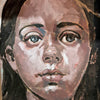 'Girl Portrait II' David Bromley. Acrylic on canvas with handmade frame. 54cm x 44cm.