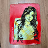 'Raquel' David Bromley, Acrylic on French Handmade Paper, 94cm x 68cm,