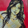 'Raquel' David Bromley, Acrylic on French Handmade Paper, 94cm x 68cm,