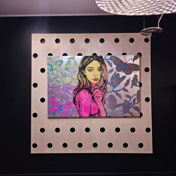Rosie, David Bromley, acrylic on canvas with silver leaf gilding 120cm x 180cm .jpg