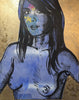 'Ally' David Bromley, Acrylic on canvas with gold leaf gilding, 150cm x 120cm