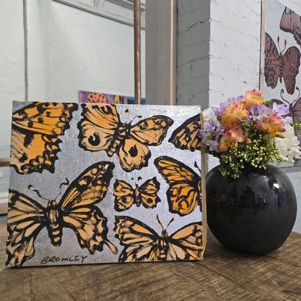 'Mini butterflies VI', David Bromley, Acrylic on canvas, 38cm x 46cm.