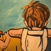 'Over the Fence' David Bromley, Acrylic on Canvas, 150cm x 100cm