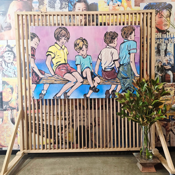 On The Fence, David Bromley, acrylic on canvas 120cm x 180cm