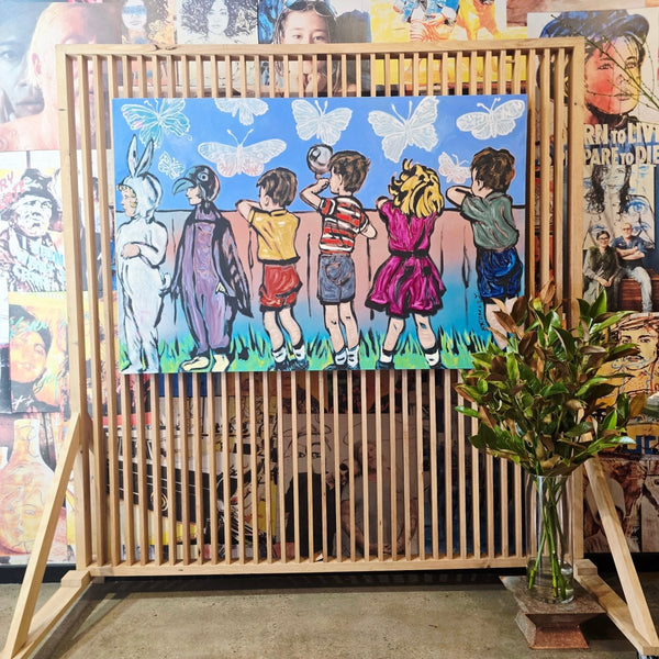 'Over the Fence' David Bromley, Acrylic on Canvas, 180cm x 120cm