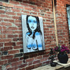 'Kate' David Bromley. Acrylic on canvas with silver leaf gilding. 90cm x 60cm