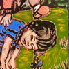 'Leapfrog' David Bromley. Acrylic on linen. 46 x 38cm