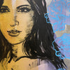 ‘Helen’ David Bromley. Acrylic on canvas with silver metal leafing. 180 x 150cm