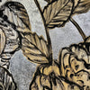 'Blooms on Silver II' David Bromley. Acrylic on canvas with silver metal leafing. 60 x 90cm