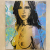 ‘Helen’ David Bromley. Acrylic on canvas with silver metal leafing. 180 x 150cm