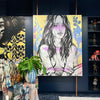 'Zippora Amongst Blooms I' David Bromley. Acrylic on canvas with gold leaf gilding. 150 x 120cm