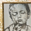 'Smoking Boy' David Bromley. Acrylic on canvas, framed. 52 x 45cm