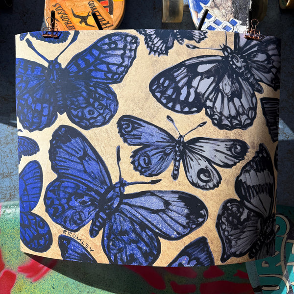 45. PRE-ORDER 'Winter Butterflies on Gold' David Bromley. High pigment print. Edition of 60.