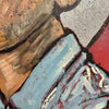 'Smoking Boy' David Bromley. Acrylic on canvas with silver metal leafing. 120 x 90cm