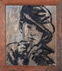 'Paper Boy’ David Bromley. Acrylic and oil on canvas. 46cm x 38cm (frame size 54cm x 47cm)