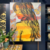 'Jessica' David Bromley. Acrylic on canvas with silver metal leafing. 150 x 120cm.
